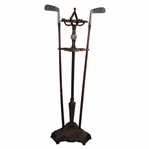 1920s Wellington-Stone Parlor Putter 3 Holder Stand with Two Parlor Putters
