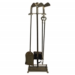 Vintage Golf Club Theme Fireplace Poker Stick Set w/Stand