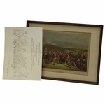 1850 The Golfers - Grand Match Played Over St. Andrews Links By Charles Lee & Chas Wagstaffe w/Certificate - Framed