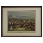 1850 'The Golfers - Grand Match Played Over St. Andrews Links' By Charles Lee & Chas Wagstaffe w/Certificate - Framed