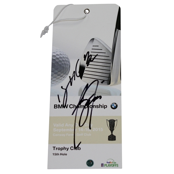 Sang Moon Bae Signed 2015 BMW Championship Trophy Club Ticket JSA COA