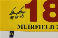 Gary Player Signed 2002 The OPEN at Muirfield Flag with Year's Won Notation JSA ALOA