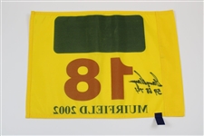 Gary Player Signed 2002 The OPEN at Muirfield Flag with Year's Won Notation JSA ALOA
