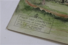 Original Architectural Drawing For The Forest Lake Country Club 8 X 16 1/2
