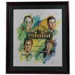 Mickelson, Crenshaw, Lehman & Azinger Signed Timber Lodge Poster - Framed JSA ALOA