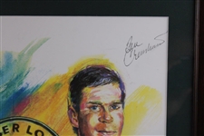 Mickelson, Crenshaw, Lehman & Azinger Signed Timber Lodge Poster - Framed JSA ALOA
