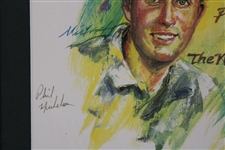 Mickelson, Crenshaw, Lehman & Azinger Signed Timber Lodge Poster - Framed JSA ALOA