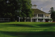 1988 Augusta National GC 18th Green & Clubhouse Linda Hartough Poster - Framed