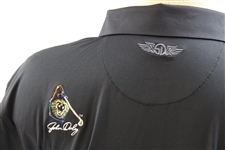 John Daly Signed Personal Straight Down Black Performance 3XL Shirt w/Sponsors JSA ALOA