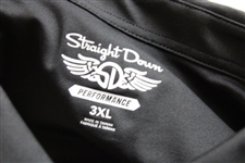 John Daly Signed Personal Straight Down Black Performance 3XL Shirt w/Sponsors JSA ALOA