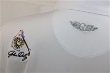 John Daly Signed Personal Straight Down White Performance 3XL Shirt w/Sponsors JSA ALOA