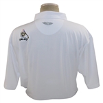 John Daly Signed Personal Straight Down White Performance 3XL Shirt w/Sponsors JSA ALOA
