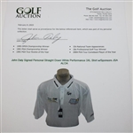 John Daly Signed Personal Straight Down White Performance 3XL Shirt w/Sponsors JSA ALOA