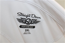 John Daly Signed Personal Straight Down White Performance 3XL Shirt w/Sponsors JSA ALOA