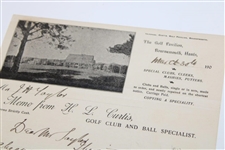 Hand Written Letter To J.H. Taylor From H.L. Curtis