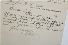 Hand Written Letter To J.H. Taylor From H.L. Curtis