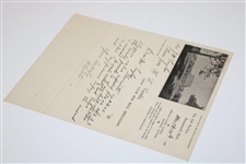 Hand Written Letter To J.H. Taylor From H.L. Curtis