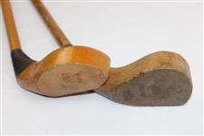 Two (2) Unmarked Juvenile Hickory Shaft Reproduction Putters