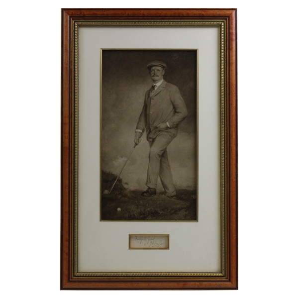 J. H. Taylor Signed Sepia Tone Print of J. H. Taylor - Wood Framed JSA ALOA