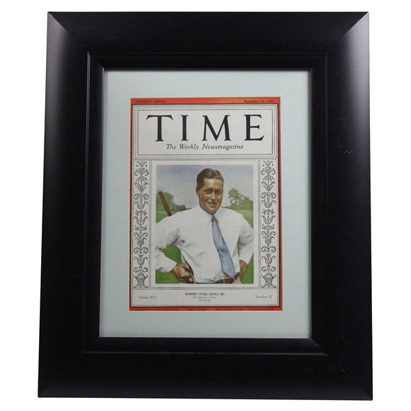 Bobby Jones ‘Cover Only’ 1930 TIME Magazine - Sept. 22nd - Wood Framed & Matted