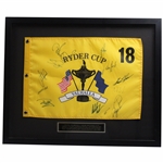 2008 European Team Signed Ryder Cup Flag - Framed JSA ALOA