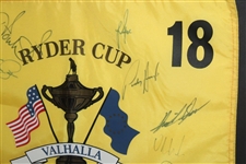 2008 European Team Signed Ryder Cup Flag - Framed JSA ALOA