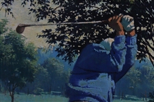 'A Golf Tournament 1950’s' Original Oil Painting On Canvas by Arthur Sarnoff