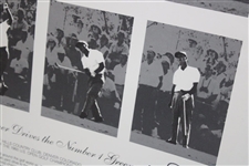Arnold Palmer Signed 'Arnold Palmer Drives The Number 1 Green' 1960 US Open Print PSA LOA #Z02693