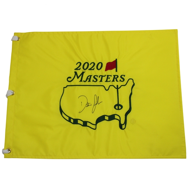 Dustin Johnson Signed 2020 Masters Embroidered Flag JSA ALOA