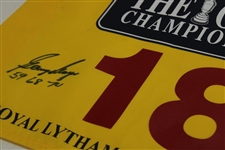 Gary Player Signed 2001 The Open at Royal Lytham Flag w/Years Won JSA ALOA