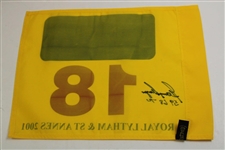Gary Player Signed 2001 The Open at Royal Lytham Flag w/Years Won JSA ALOA