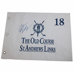 John Daly Signed The Old Course St. Andrews Links Embroidered Flag JSA ALOA