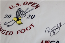 Bryson Dechambeau Signed 2020 US Open at Winged Foot Embroidered Flag JSA ALOA