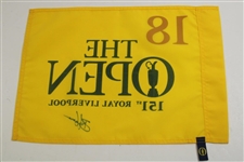 Brian Harman Signed 2023 The Open Championship at Royal Liverpool Flag JSA ALOA
