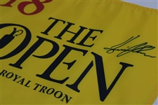 Henrik Stenson Signed 2016 The Open Championship at Royal Troon Flag JSA ALOA