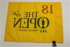 Henrik Stenson Signed 2016 The Open Championship at Royal Troon Flag JSA ALOA