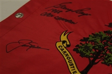 Jack Nicklaus & Gary Player Signed Carnoustie Embroidered Flag w/ '1968 Open Champion' JSA ALOA