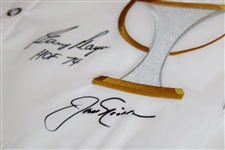 Jack Nicklaus & Gary Player Signed World Golf Hall of Fame Embroidered Flag JSA ALOA
