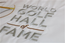 Jack Nicklaus & Gary Player Signed World Golf Hall of Fame Embroidered Flag JSA ALOA