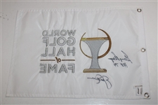 Jack Nicklaus & Gary Player Signed World Golf Hall of Fame Embroidered Flag JSA ALOA