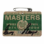 Gary Player Signed 1974 Masters SERIES Badge #24570 JSA #AQ58710