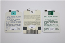 Nick Faldo Signed 1989, 1990 & 1996 Masters SERIES Badges JSA ALOA
