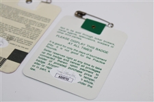 Nick Faldo Signed 1989, 1990 & 1996 Masters SERIES Badges JSA ALOA