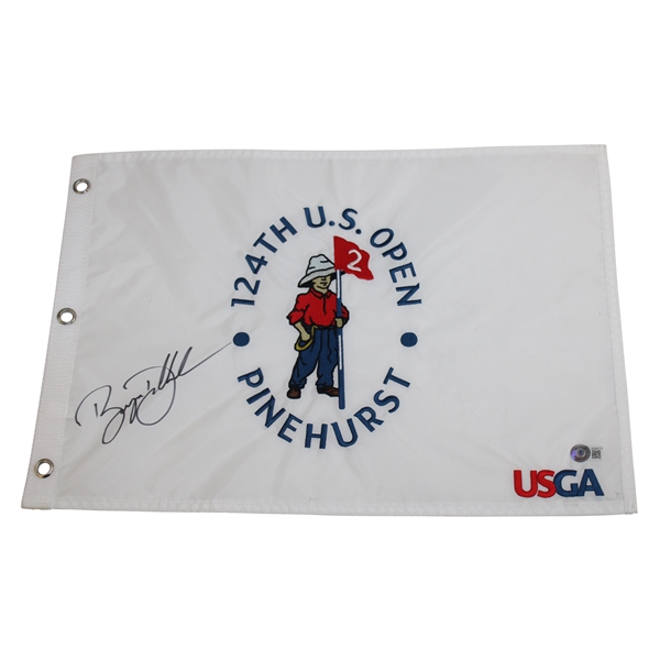 Bryson Dechambeau Signed 2024 US Open at Pinehurst No. 2 Flag JSA ALOA