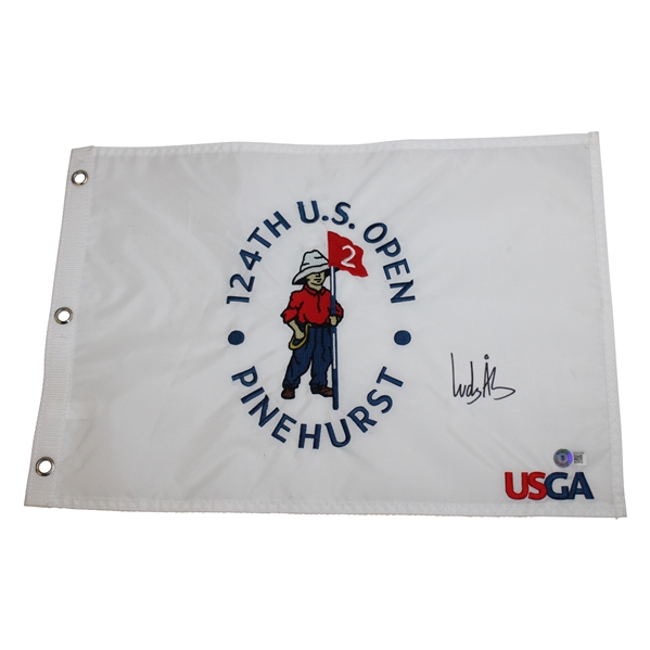 Ludvig Aberg Signed 2024 US Open at Pinehurst No. 2 Flag JSA ALOA