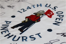 Champ Dechambeau & 2024 Field Signed US Open at Pinehurst No. 2 Flag JSA ALOA