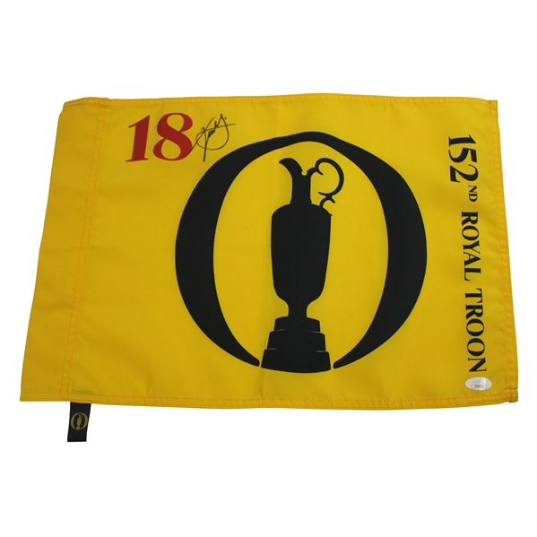 Champion Xander Schauffele Signed 2024 The Open Flag JSA #AT62308