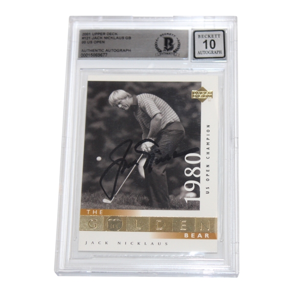 Jack Nicklaus Signed 2001 Ud Card Beckett 10 #00015869677