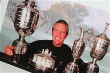 Gary Player Signed Grand Slam Trophy Panoramic Collage w/'Grand Slam' & Years JSA ALOA