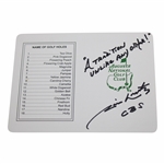 Jim Nantz Signed Augusta National GC Scorecard w/"A Tradition..."JSA ALOA